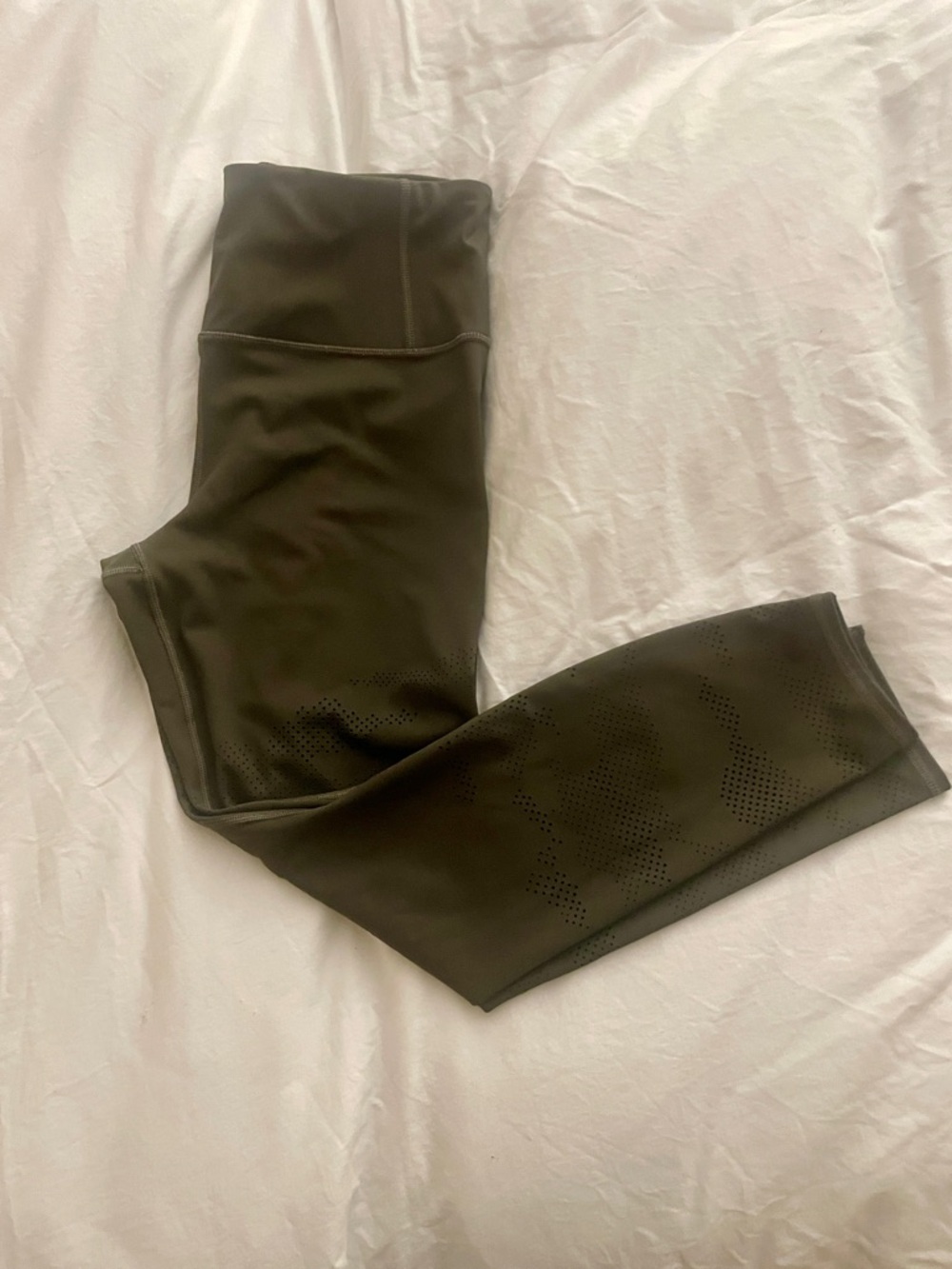 Athleta Brown laser cut 7/8 tight leggings size medium